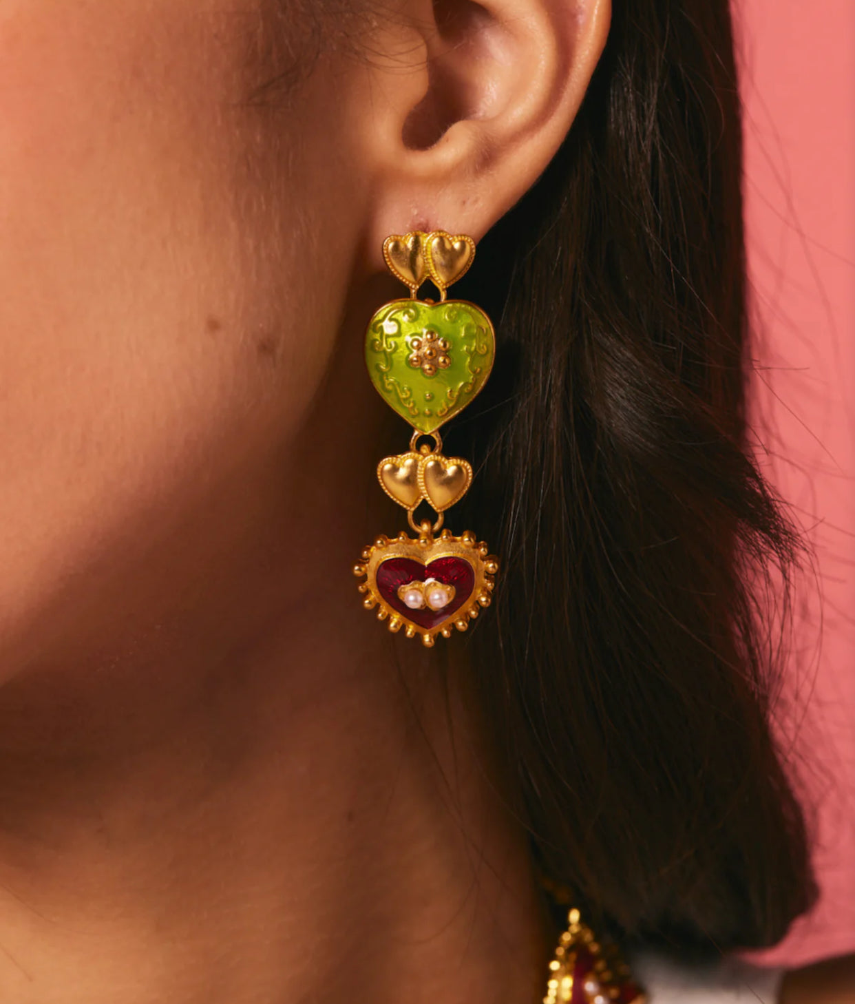 Nadiya Vintage Heart Earrings