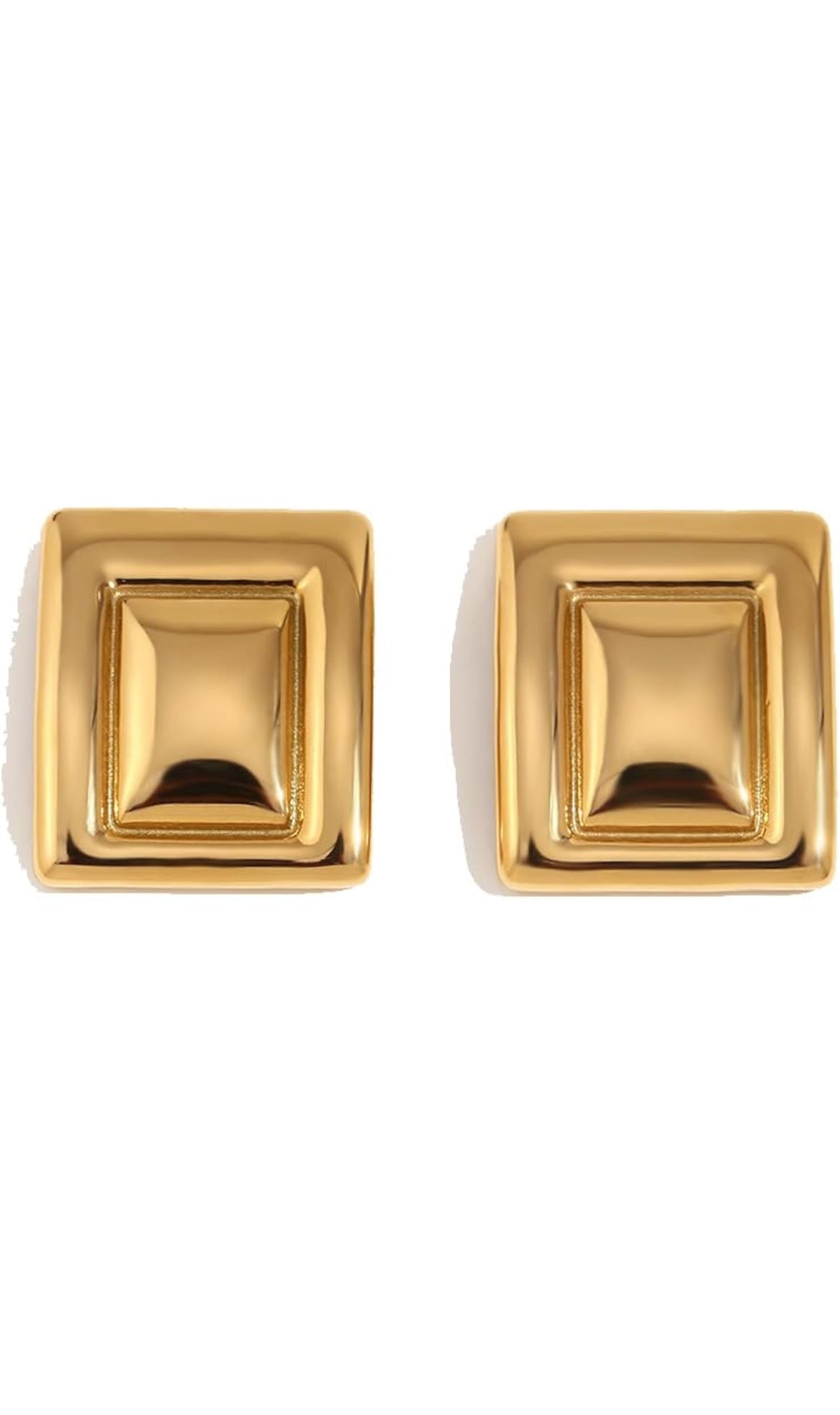 Katou - Gold Square Stud Earrings - CĀDDEE JEWELS #