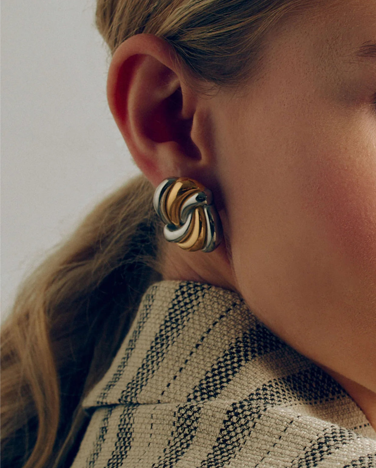 Norman Swirl 2 tone Earrings