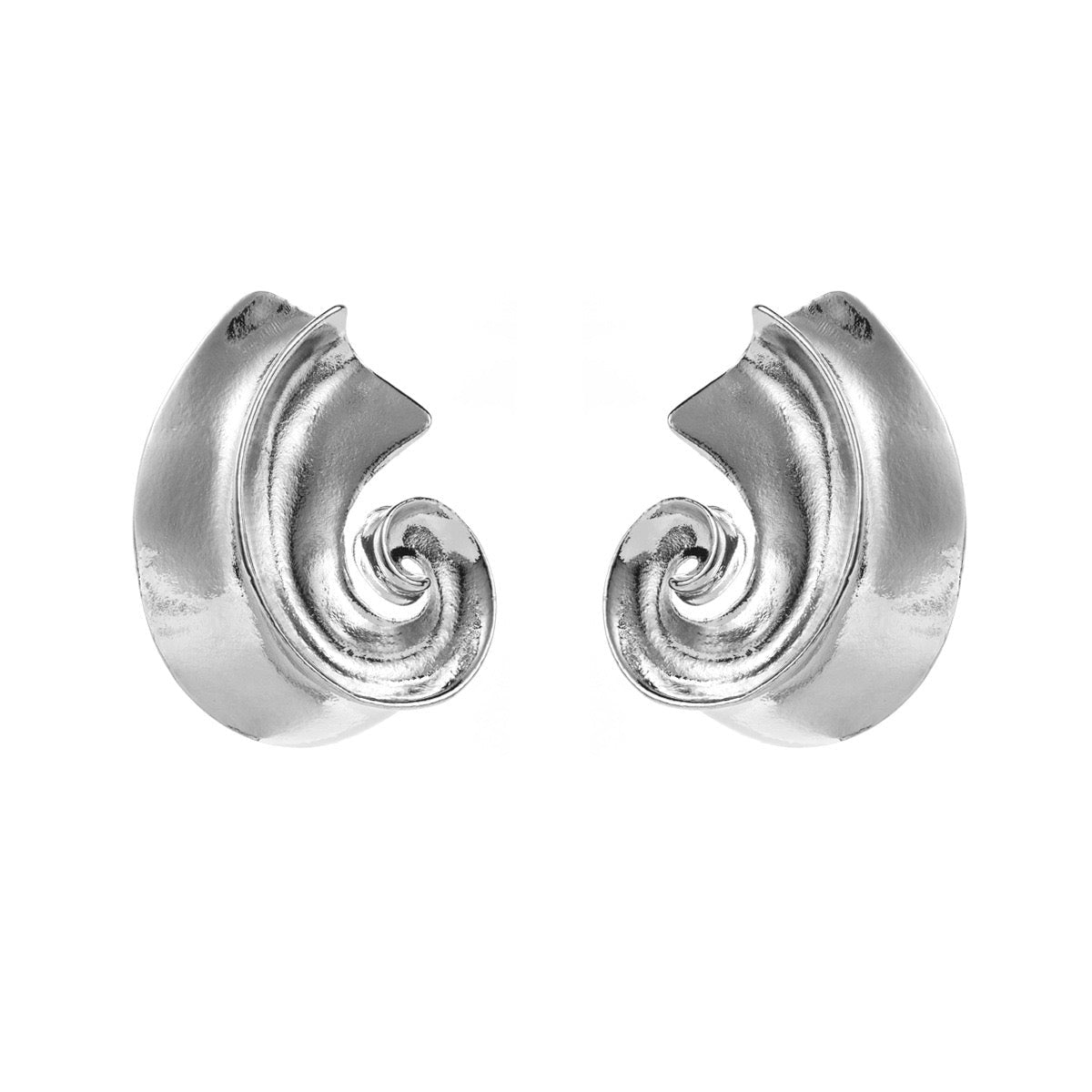 The Silver Coquille Earrings - CĀDDEE JEWELS #