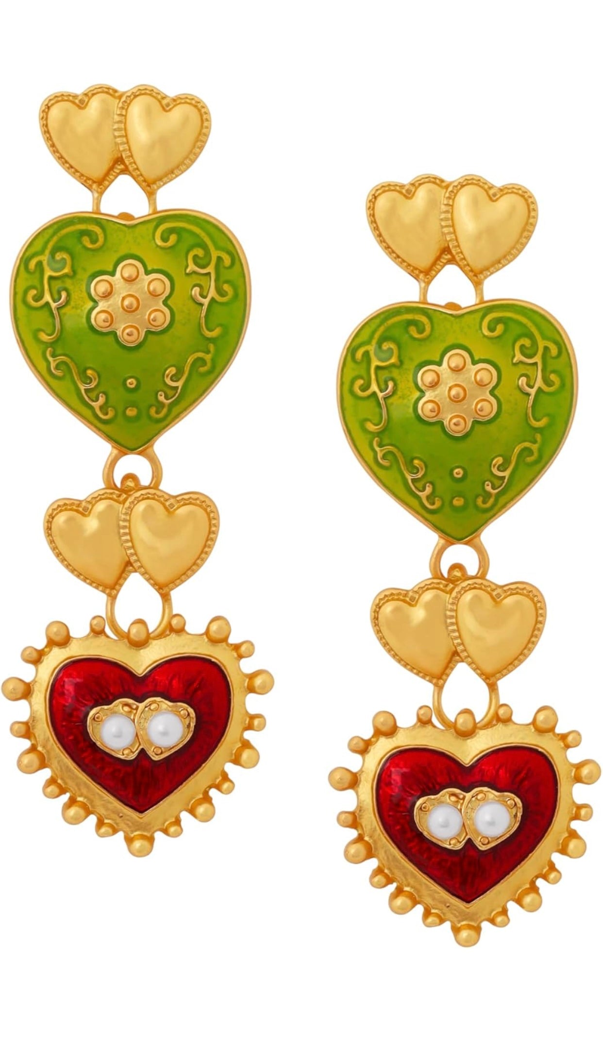 Nadiya Vintage Heart Earrings