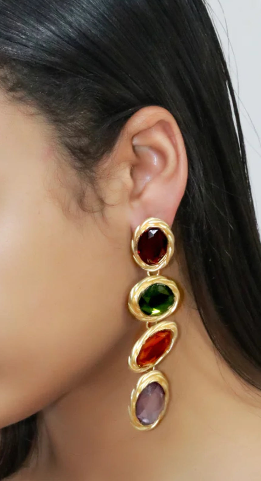 Landa Gemstone Drops Earrings - CĀDDEE JEWELS #