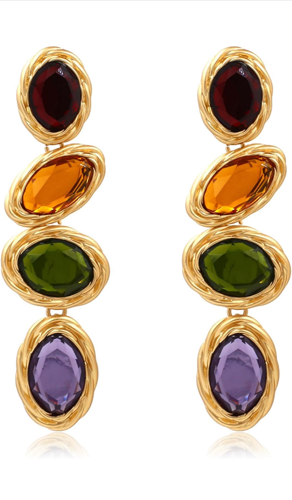 Landa Gemstone Drops Earrings - CĀDDEE JEWELS #
