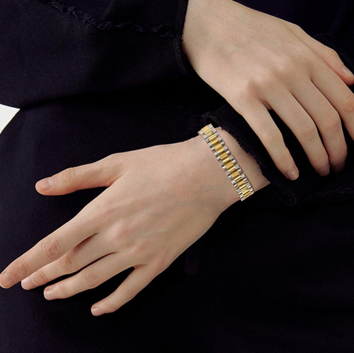 Rolly Two tone Bracelet - CĀDDEE JEWELS #