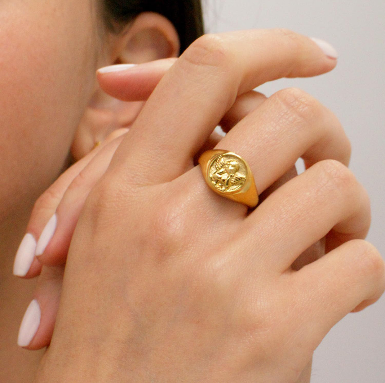Angel Signet Ring - CĀDDEE JEWELS #