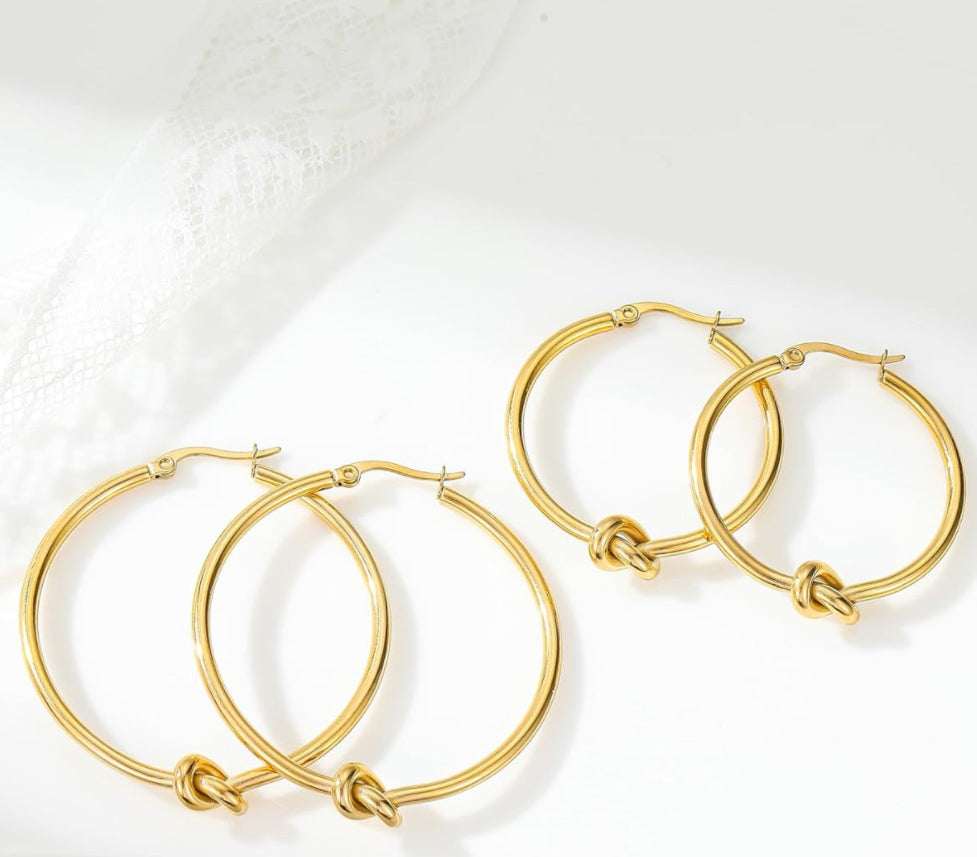 Harlow Gold Knot Earrings - CĀDDEE JEWELS #