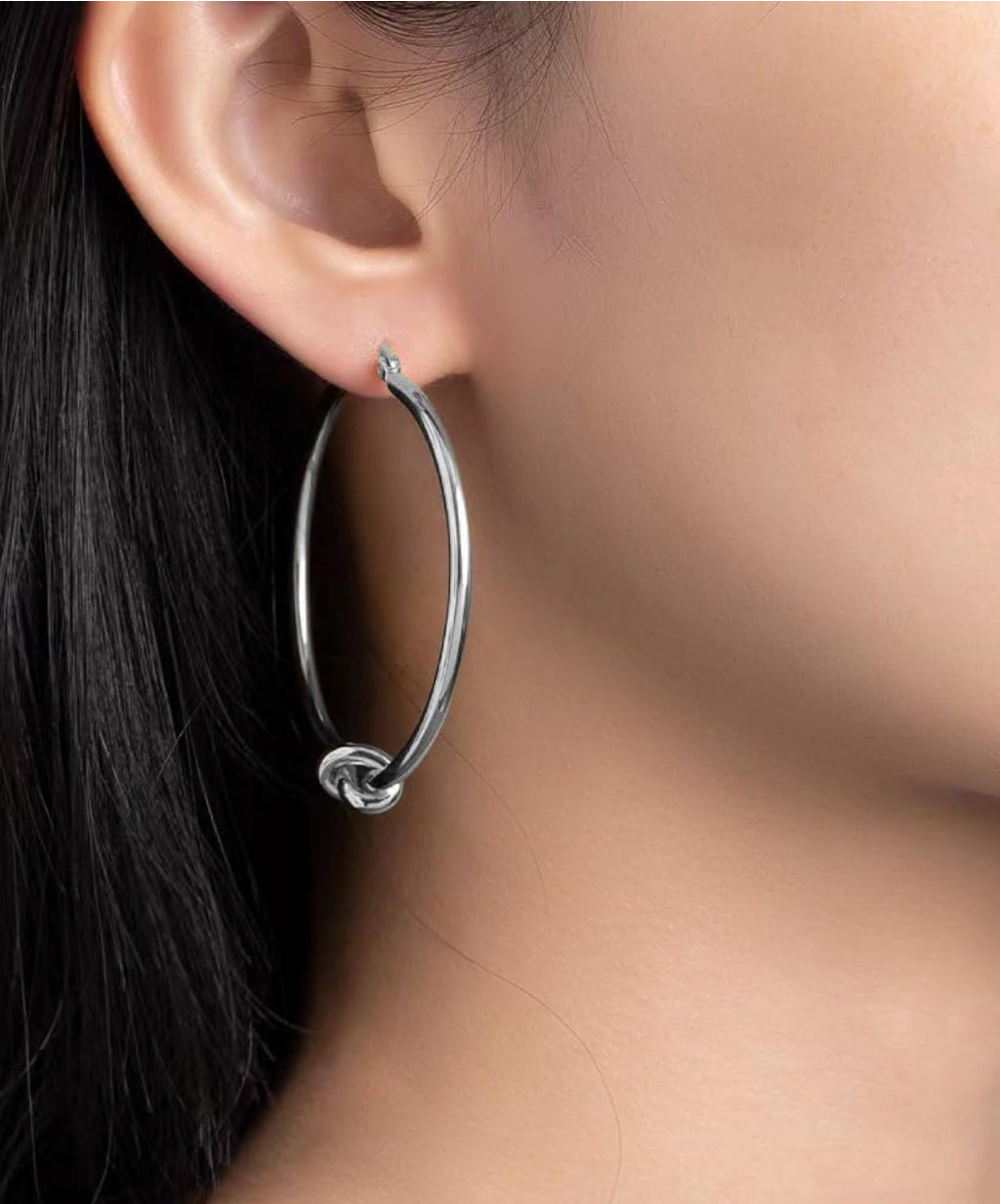 Harlow Silver Knot Earrings - CĀDDEE JEWELS #
