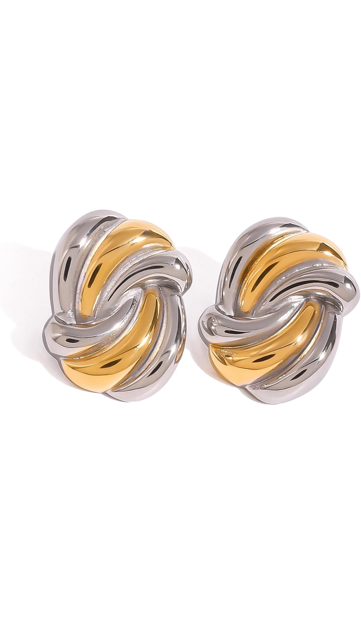 Norman Swirl 2 tone Earrings