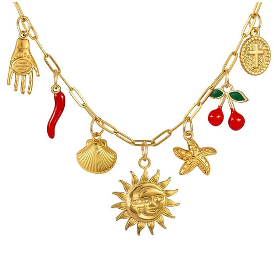 Cherry Sun Necklace
