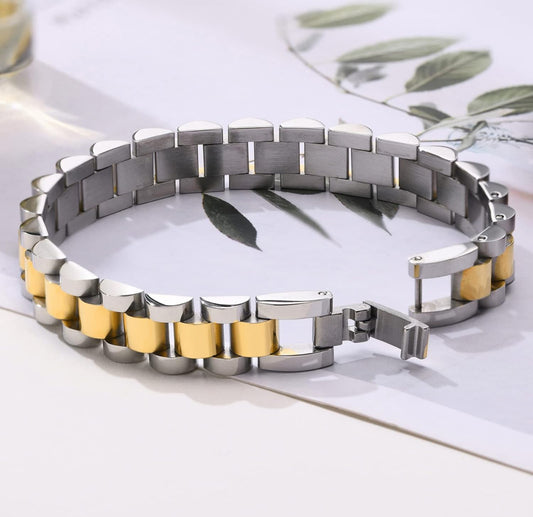 Rolly Two tone Bracelet - CĀDDEE JEWELS #
