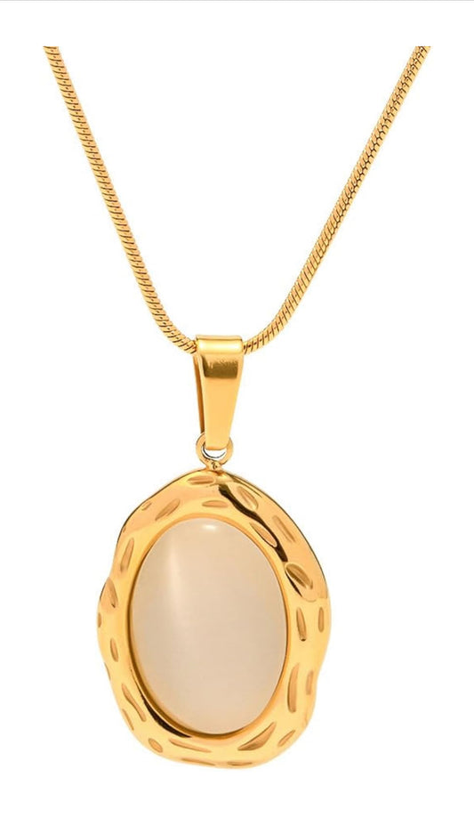 Opal White Pendant - CĀDDEE JEWELS #